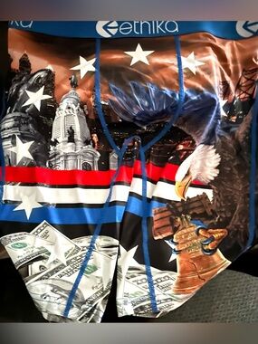 ethika 4th of July Blue and White Logo Waistband Boxer Briefs